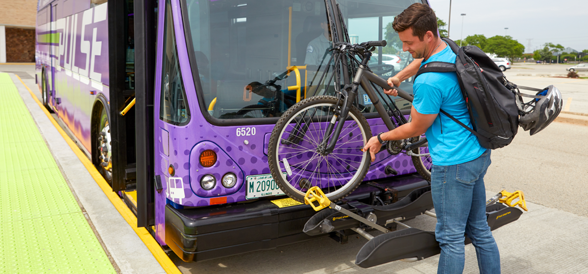 Bikes on Buses Pace Suburban Bus